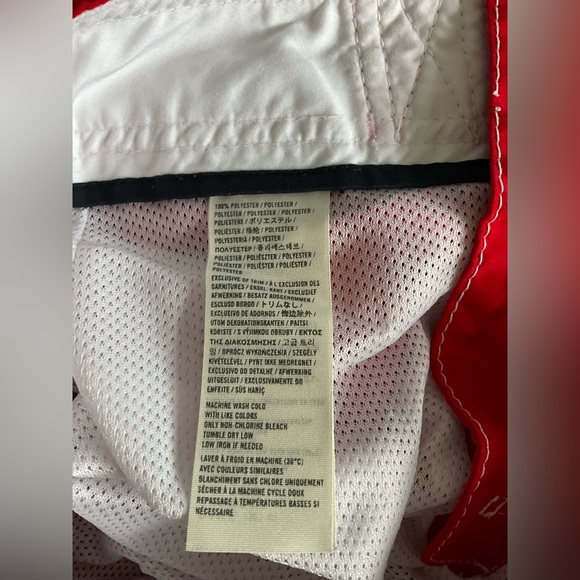 Abercrombie & Fitch Red and White Board Shorts - Picture 4 of 4